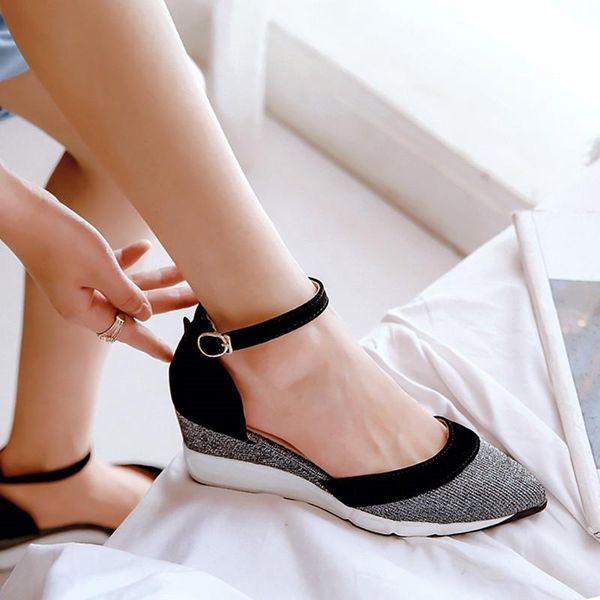 dress shoes ymechic 2021 fashion casual women summer pointed toe wedge heel ankle buckle ladies wedges high heels pumps pink 34-40, Black
dress shoes ymechic 2021 fashion casual women summer pointed toe wedge heel ankle buckle ladies wedges high heels pumps pink 34-40, Black