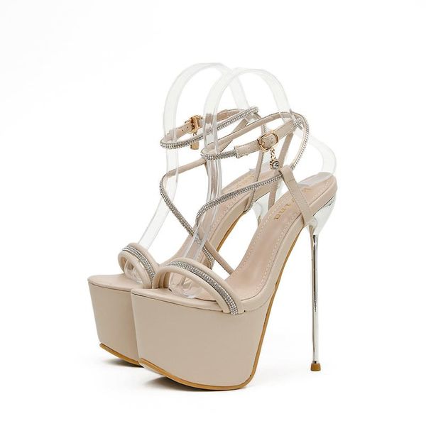 sandals 17cm high heel thin cross strap rhinestone party shoes women platform gladiator fashion sendale femme, Black
sandals 17cm high heel thin cross strap rhinestone party shoes women platform gladiator fashion sendale femme, Black