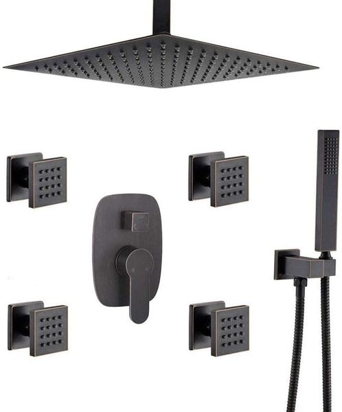 bathroom ceiling rainfall 12 inch square shower faucet system with 4 pcs body sprays mixer set oil rubbed bronze finish sets
bathroom ceiling rainfall 12 inch square shower faucet system with 4 pcs body sprays mixer set oil rubbed bronze finish sets