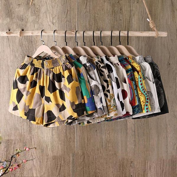 cotton linen floral print women shorts feminino plus size elastic high wasit female home clothes 2021 summer casual bottoms women's, White;black
cotton linen floral print women shorts feminino plus size elastic high wasit female home clothes 2021 summer casual bottoms women's, White;black