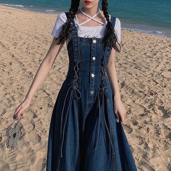 casual dresses women fashion denim strap dress all-match loose washed single breasted jeans 2021 spring summer vintage sundresses, Black;gray
casual dresses women fashion denim strap dress all-match loose washed single breasted jeans 2021 spring summer vintage sundresses, Black;gray