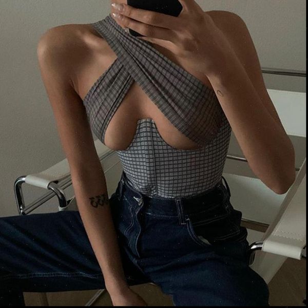 cut out cross women tank halter crop fashion plaid sleeveless backless cropped y2k female cami summer streetwear, White
cut out cross women tank halter crop fashion plaid sleeveless backless cropped y2k female cami summer streetwear, White