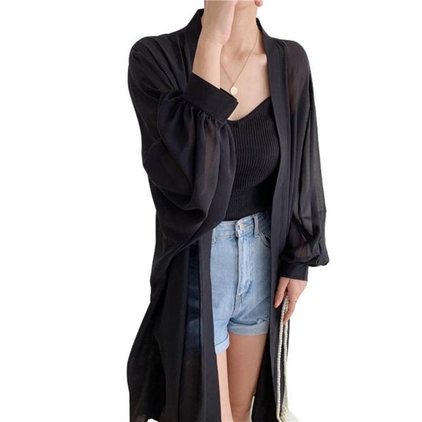 women's swimwear 40%women solid color long sleeve cardigan vacation beach sunscreen clothes shirt, White;black
women's swimwear 40%women solid color long sleeve cardigan vacation beach sunscreen clothes shirt, White;black