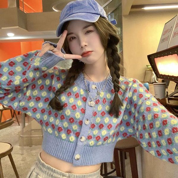 women's knits & tees women autumn vintage french style floral print short knitted sweater chic lady fashion single-breasted slim cardig, White
women's knits & tees women autumn vintage french style floral print short knitted sweater chic lady fashion single-breasted slim cardig, White