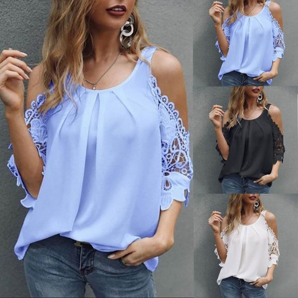 women's blouses & shirts bluses for women summer o neck lace off shoulder leisure commuting home fashion femme 2021 female blusas, White
women's blouses & shirts bluses for women summer o neck lace off shoulder leisure commuting home fashion femme 2021 female blusas, White