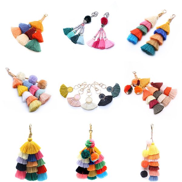 boho keychain long multilayer tassel pendant bag hanging ornament charm pompom keyring women accessories, Silver
boho keychain long multilayer tassel pendant bag hanging ornament charm pompom keyring women accessories, Silver