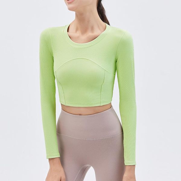 yoga outfit crew neck ribbed sport crop fitness shirt long sleeve t casual workout shirts exercise above belly no pad
yoga outfit crew neck ribbed sport crop fitness shirt long sleeve t casual workout shirts exercise above belly no pad