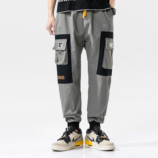 men's pants autumn multi-pocket elastic waist tooling loose cotton casual, Black
men's pants autumn multi-pocket elastic waist tooling loose cotton casual, Black