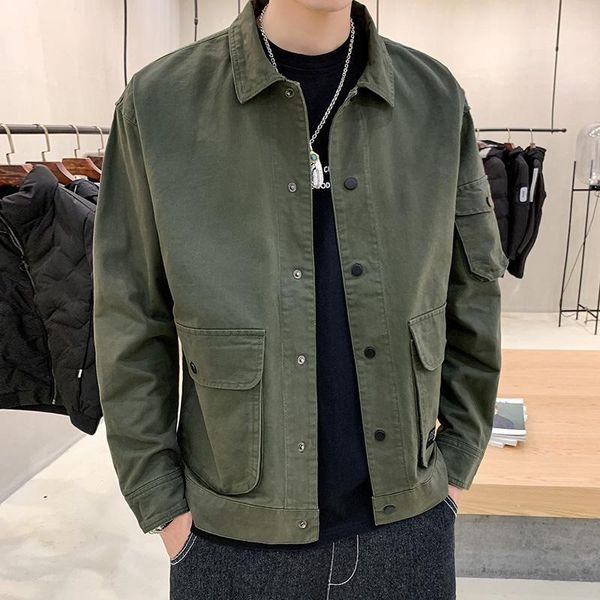 men's jackets leisure coat male han edition tide tooling jacket fall 2021 wear autumn clothes, Black;brown
men's jackets leisure coat male han edition tide tooling jacket fall 2021 wear autumn clothes, Black;brown