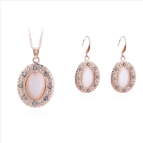 earrings & necklace light yellow gold color alloy oval shape cat eye stone pendant with rhinestone dangle charm jewelry sets, Silver
earrings & necklace light yellow gold color alloy oval shape cat eye stone pendant with rhinestone dangle charm jewelry sets, Silver