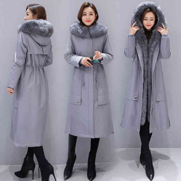 leather parka quilted female long section with fur collar winter thick korean style lean cotton jacket y1183 bed4, Black
leather parka quilted female long section with fur collar winter thick korean style lean cotton jacket y1183 bed4, Black