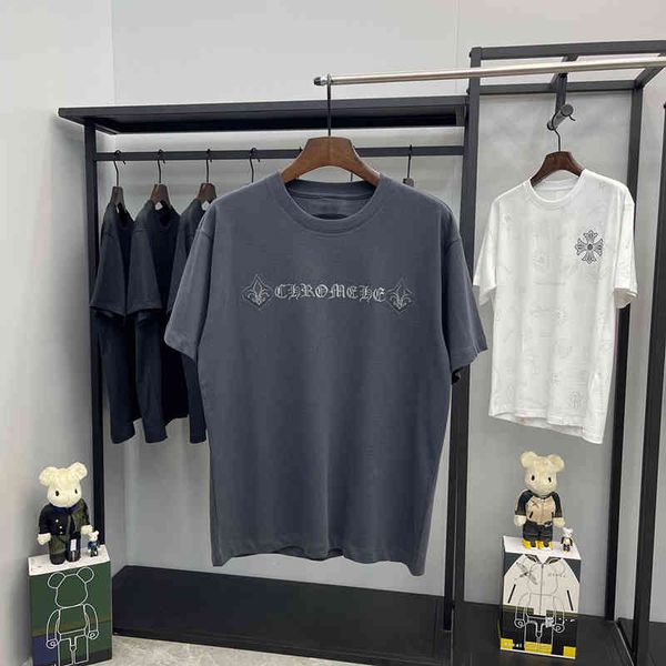 21ss summer ch cross horseshoe print embroidered short t-shirt men's and women's fashion brand cotton half sle, White;black
21ss summer ch cross horseshoe print embroidered short t-shirt men's and women's fashion brand cotton half sle, White;black