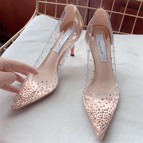 dress shoes spring transparent pointed stiletto high heel bridal wedding white wild shallow mouth rhinestone party women's, Black
dress shoes spring transparent pointed stiletto high heel bridal wedding white wild shallow mouth rhinestone party women's, Black