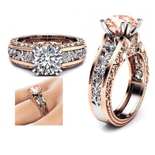 ring with 14k rose new gold color separation ring and champagne diamond ring, Slivery;golden
ring with 14k rose new gold color separation ring and champagne diamond ring, Slivery;golden