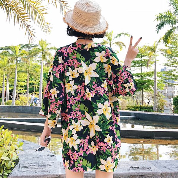 summer street style digital floral print loose sun protection clothing kimono cardigan sun shirt womens+belt (m1960), White
summer street style digital floral print loose sun protection clothing kimono cardigan sun shirt womens+belt (m1960), White
