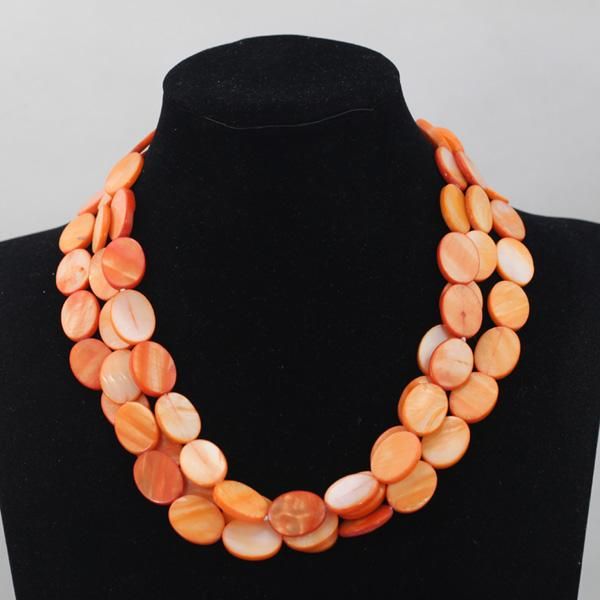 luxury 3 strands orange shell beads bridesmaid necklace jewelry beaded statement for women abl767 chains, Silver
luxury 3 strands orange shell beads bridesmaid necklace jewelry beaded statement for women abl767 chains, Silver