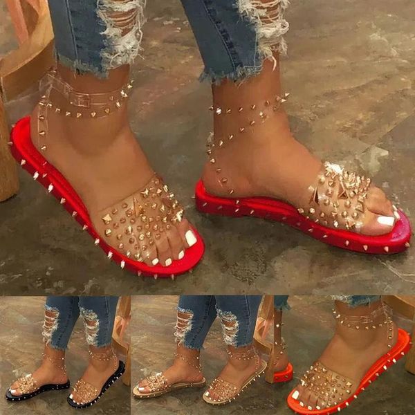 women fashion transparent ankle strap sandals slip on open toe slipper shoes -opk, Black
women fashion transparent ankle strap sandals slip on open toe slipper shoes -opk, Black