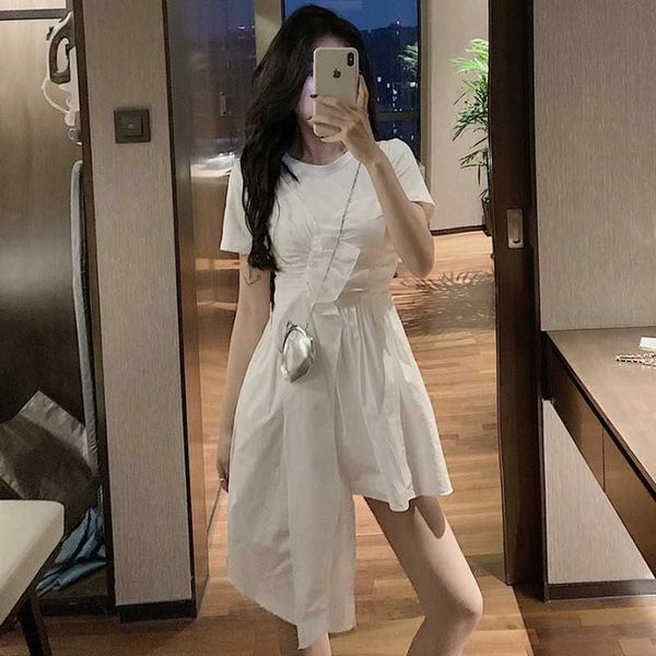 casual oversize white o neck short sleeve irregular fake two-piece pleated t-shirt dress women summer clothing vestidos wild 210610, Black;gray
casual oversize white o neck short sleeve irregular fake two-piece pleated t-shirt dress women summer clothing vestidos wild 210610, Black;gray