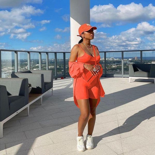 women's tracksuits rmsfe 2021 early autumn women long sleeved cardigan jacket shorts suspender vest fashion sports three piece set, Gray
women's tracksuits rmsfe 2021 early autumn women long sleeved cardigan jacket shorts suspender vest fashion sports three piece set, Gray