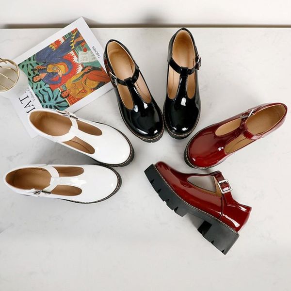 ochanmeb size 34-43 t-strap chunky square heels platforms shoes woman girls patent leather black white wine red pumps round toe dress
ochanmeb size 34-43 t-strap chunky square heels platforms shoes woman girls patent leather black white wine red pumps round toe dress