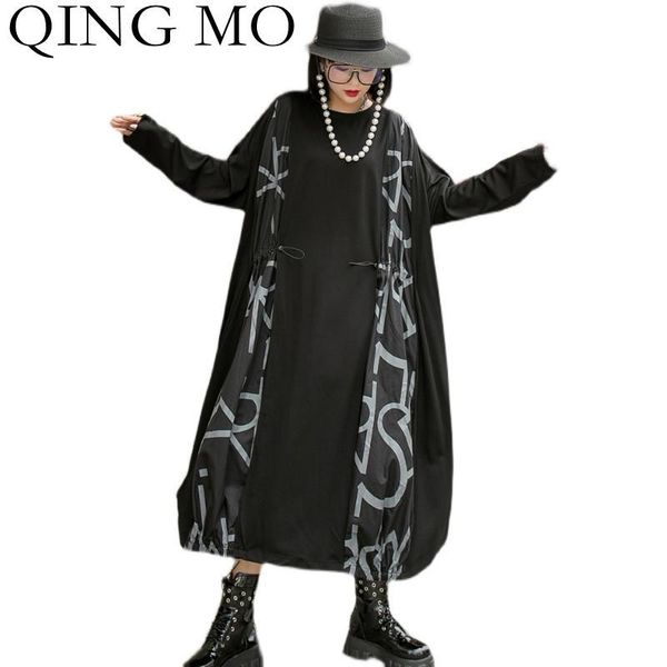casual dresses qing mo 2021 spring and autumn women clothing loose slim print dress hit color dress131q, Black;gray
casual dresses qing mo 2021 spring and autumn women clothing loose slim print dress hit color dress131q, Black;gray