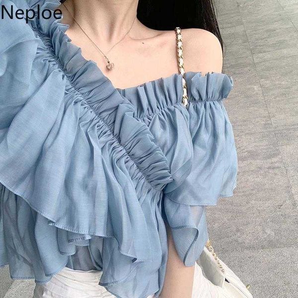 neploe ruffles blouse women slash neck shoulderless short sleeve ladies shirts spring korean fasion female 1a499 210721, White
neploe ruffles blouse women slash neck shoulderless short sleeve ladies shirts spring korean fasion female 1a499 210721, White