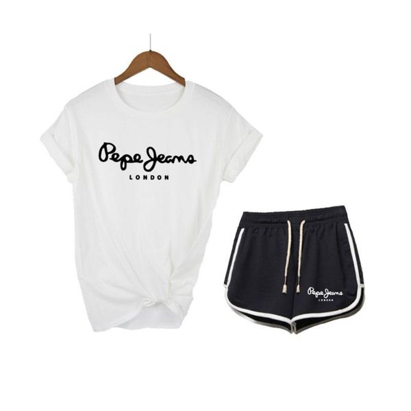 quality two-piece ladies suit letter printed t-shirt and shorts clothing women's, White
quality two-piece ladies suit letter printed t-shirt and shorts clothing women's, White