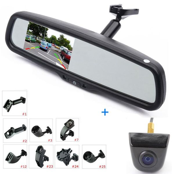 4.3" lcd car rear view interior replacement mirror monitor with reverse backup parking camera system kit + oem bracket video
4.3" lcd car rear view interior replacement mirror monitor with reverse backup parking camera system kit + oem bracket video