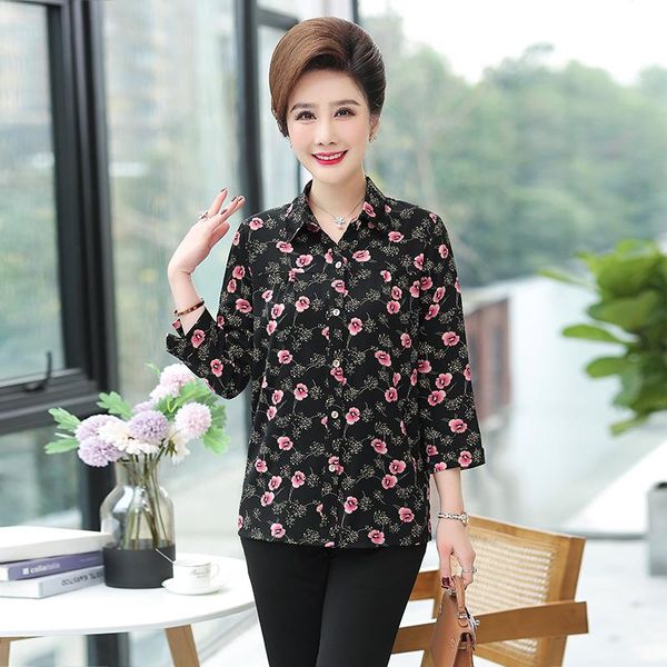 women's blouses & shirts women flowers shirt 2021 spring lady three quarter sleeve turn-down collar floral chiffon blouse, White
women's blouses & shirts women flowers shirt 2021 spring lady three quarter sleeve turn-down collar floral chiffon blouse, White