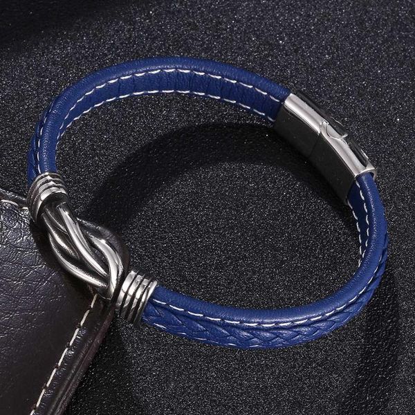 fashion black/blue leather bracelet men jewelry stainless steel magnetic buckle women bangle gifts charm bracelets, Golden;silver
fashion black/blue leather bracelet men jewelry stainless steel magnetic buckle women bangle gifts charm bracelets, Golden;silver