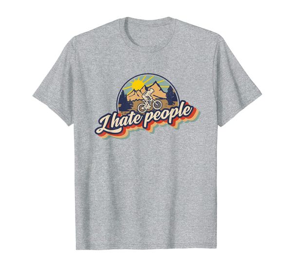 mountain biking i hate people tees gift vintage distressed t-shirt, White;black 
mountain biking i hate people tees gift vintage distressed t-shirt, White;black