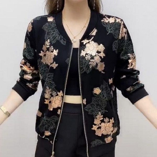 women's jackets women 2021 spring autumn fashion middle-aged printed coats female plus size baseball ladies o-neck short overcoats w210, Black;brown
women's jackets women 2021 spring autumn fashion middle-aged printed coats female plus size baseball ladies o-neck short overcoats w210, Black;brown