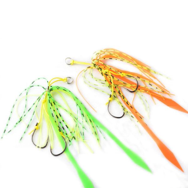 5pcs/lot silicone skirt assist jig hooks high carbon steel fishing saltwater fishhook for 60-200g lure
5pcs/lot silicone skirt assist jig hooks high carbon steel fishing saltwater fishhook for 60-200g lure