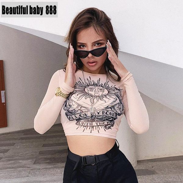 women's t-shirt meqeiss 2021 women sun print t shirts khaki casual fashion see through base lady full sleeve o-neck crop mesh slim, White
women's t-shirt meqeiss 2021 women sun print t shirts khaki casual fashion see through base lady full sleeve o-neck crop mesh slim, White