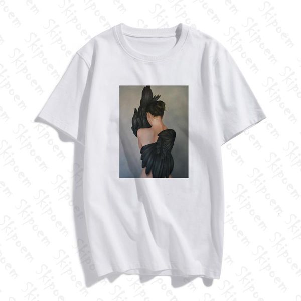 women's t-shirt feather women korean style kawaii harajuku punk cotton plus size skipoem short sleeve tee shirt femme clothes, White
women's t-shirt feather women korean style kawaii harajuku punk cotton plus size skipoem short sleeve tee shirt femme clothes, White