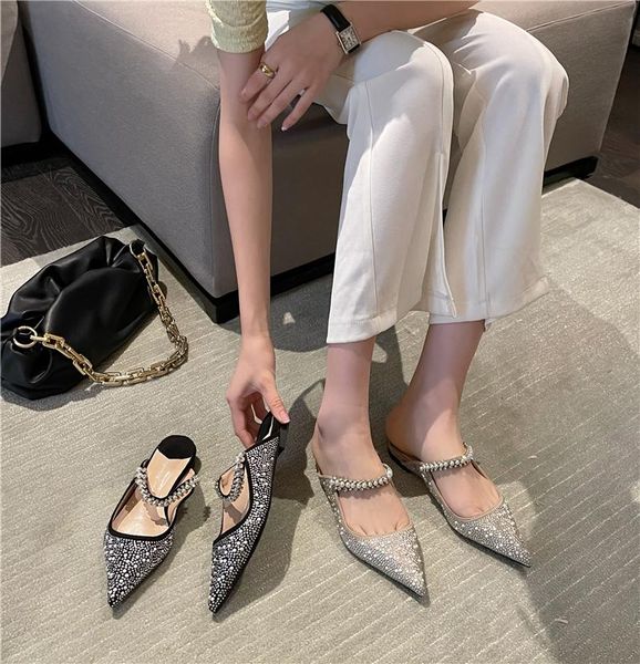 slippers rhinestone women pointed toe shallow ladies flats hollow beige/black summer casual mules shoes woman 39
slippers rhinestone women pointed toe shallow ladies flats hollow beige/black summer casual mules shoes woman 39