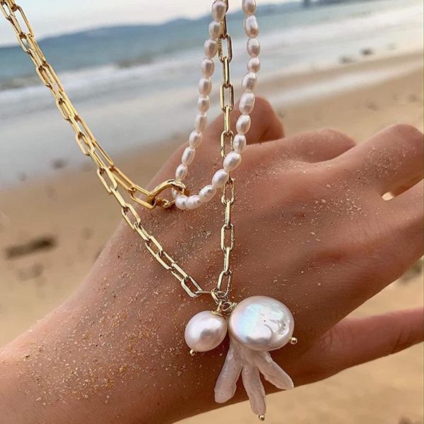 chains 2021 natural freshwater pearl mixed round coin baroque necklace female metal fashion jewelry gift wild, Silver
chains 2021 natural freshwater pearl mixed round coin baroque necklace female metal fashion jewelry gift wild, Silver