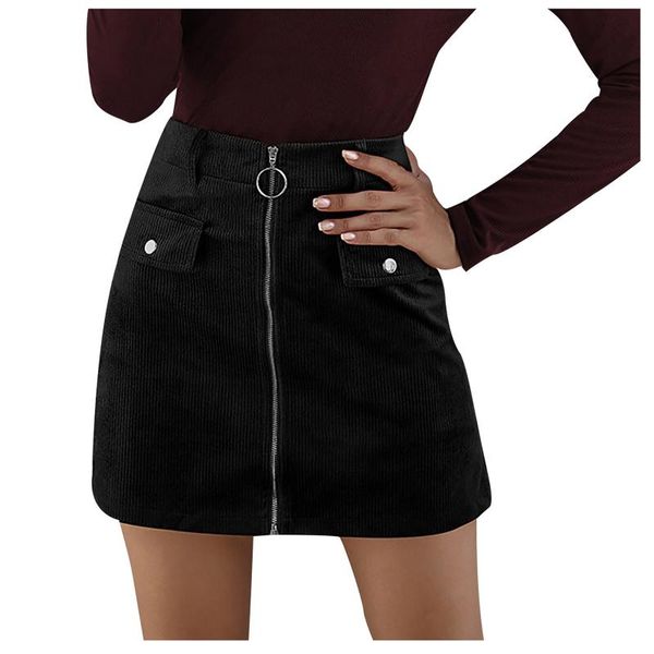 skirts fashion women solid corduroy zipper high waist skirt casual short mini, Black
skirts fashion women solid corduroy zipper high waist skirt casual short mini, Black