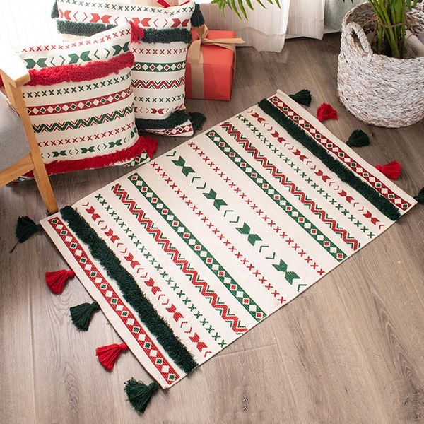 carpets christmas style hand woven cotton yarn tassels carpet nordic retro tufted small area rug living room color antiskid mat
carpets christmas style hand woven cotton yarn tassels carpet nordic retro tufted small area rug living room color antiskid mat