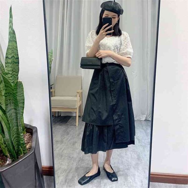 summer simple white irregular skirt high waist thin all-match casual loose cotton women a-line long 210527, Black
summer simple white irregular skirt high waist thin all-match casual loose cotton women a-line long 210527, Black