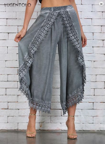 women's pants & capris women loose lace elastic waist casual trousers solid female fashion simple street thin summer wide leg lugentolo, Black;white
women's pants & capris women loose lace elastic waist casual trousers solid female fashion simple street thin summer wide leg lugentolo, Black;white