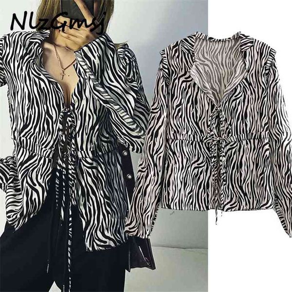 blouse women zebra print shirt spring casual v-neck lace tie up long sleeve 210628, White
blouse women zebra print shirt spring casual v-neck lace tie up long sleeve 210628, White