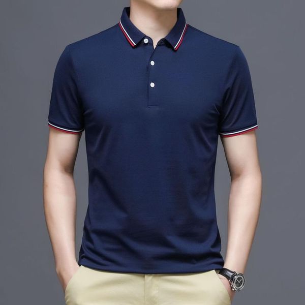 men's polos 2021 summer striped 52 cotton shirt men casual lapel short-sleeve leading the half-sleeved top, White;black
men's polos 2021 summer striped 52 cotton shirt men casual lapel short-sleeve leading the half-sleeved top, White;black