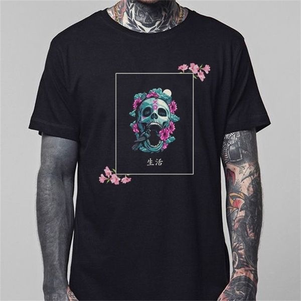 floral skull print goth grunge aesthetic streetwear t shirt men short sleeve punk gothic t-shirt cotton graphic tee 210512, White
floral skull print goth grunge aesthetic streetwear t shirt men short sleeve punk gothic t-shirt cotton graphic tee 210512, White