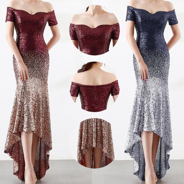 party dresses sequined luxurt women evening dress off shoulder gradient sequin vestidos de gala ladies slim robe soiree, White;black
party dresses sequined luxurt women evening dress off shoulder gradient sequin vestidos de gala ladies slim robe soiree, White;black