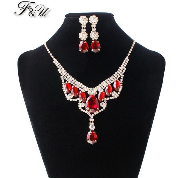 earrings & necklace f&u 5 different colors of crystal pendant with dangle fashion jewelry sets for wedding, Silver
earrings & necklace f&u 5 different colors of crystal pendant with dangle fashion jewelry sets for wedding, Silver