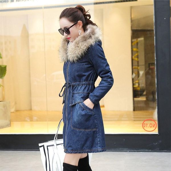 women's jackets 2021 women winter denim coat casual loose plus size velvet thick outerwear female warm long padded jacket, Black;brown
women's jackets 2021 women winter denim coat casual loose plus size velvet thick outerwear female warm long padded jacket, Black;brown