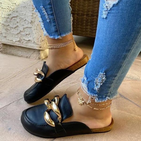 slippers women 2021 spring summer metal chain outdoor all-match female ladies fashion sandals mules for, Black
slippers women 2021 spring summer metal chain outdoor all-match female ladies fashion sandals mules for, Black