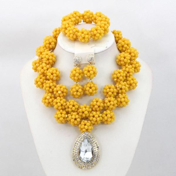 earrings & necklace fantastic bridal jewelry set shinny yellow african wedding beads crystal handmade bn097, Silver
earrings & necklace fantastic bridal jewelry set shinny yellow african wedding beads crystal handmade bn097, Silver