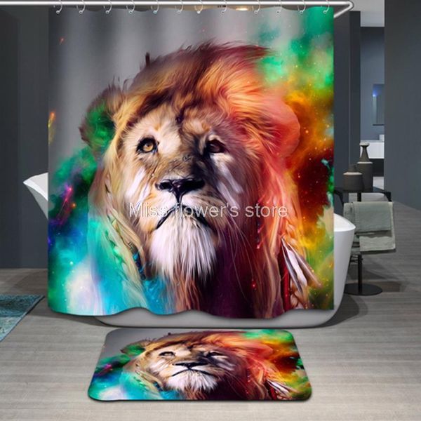 shower curtains colored lion art design custom curtain bathroom waterproof mildewproof polyester fabric 2 sizes +12 hooks
shower curtains colored lion art design custom curtain bathroom waterproof mildewproof polyester fabric 2 sizes +12 hooks